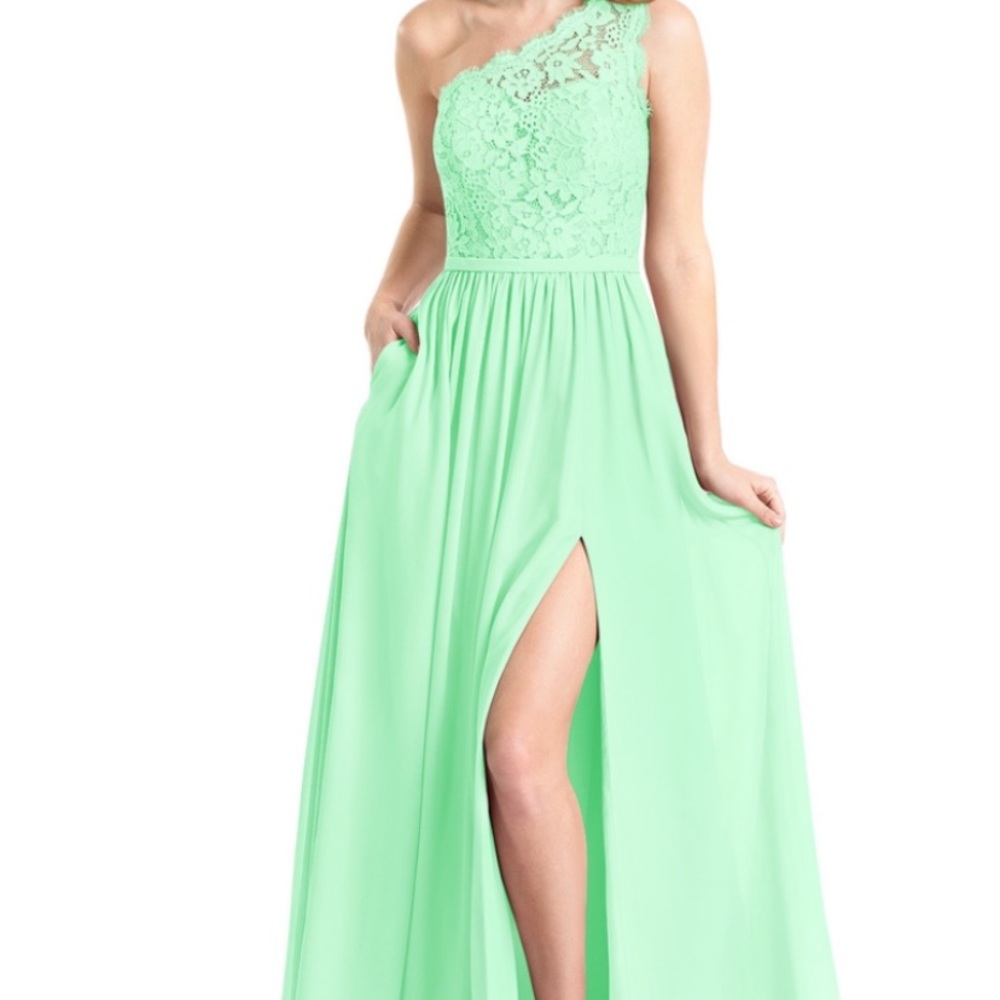Azazie Demi Bridesmaid dress in Mint Green